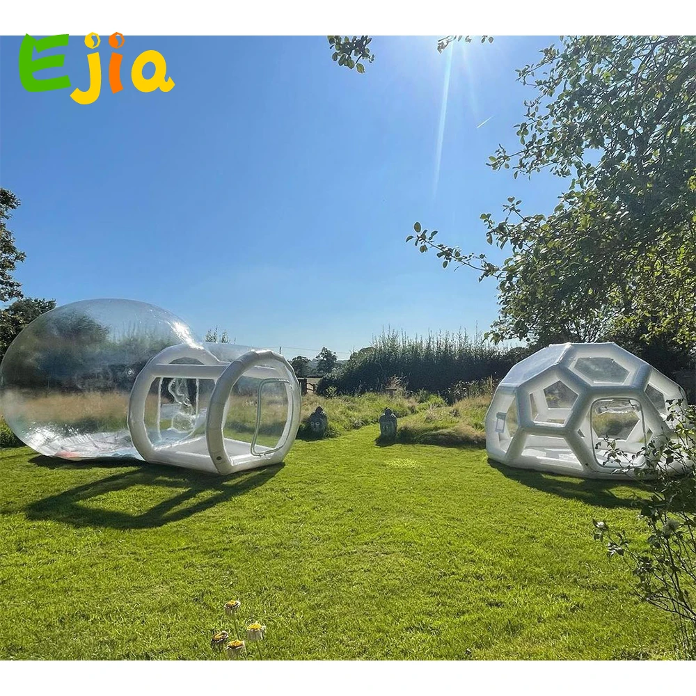 Tienda de campaña inflable para Patios, carpa de burbuja de PVC transparente con forma triangular de lujo para acampar al aire libre