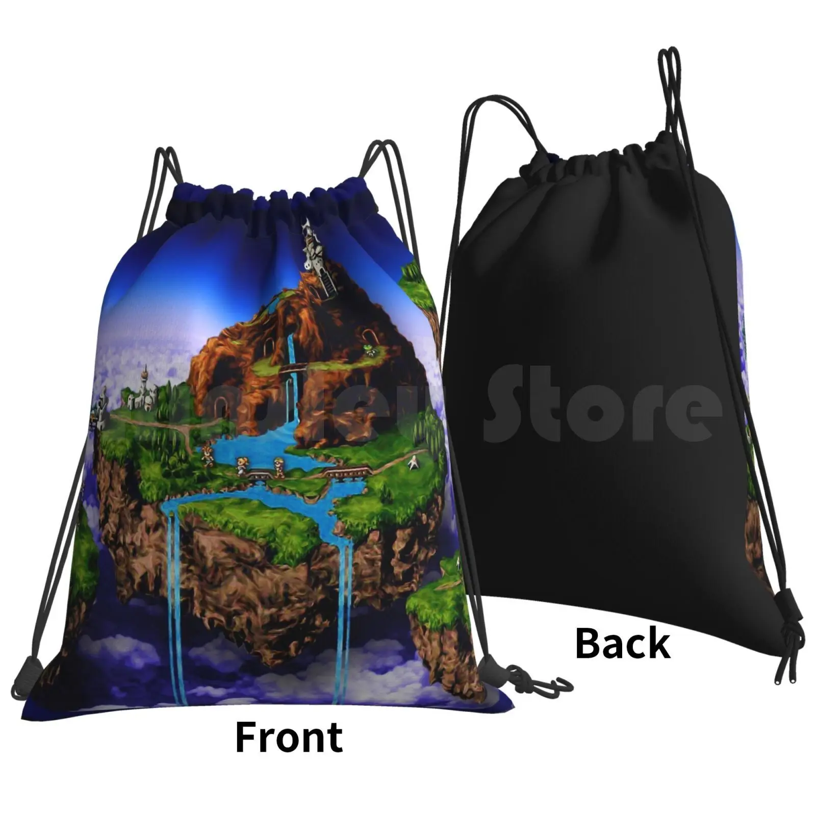 Zeal Custom Design Backpack Drawstring Bags Gym Bag Waterproof Zeal Snes Video Games Rpg Chrono Trigger Lucca Marle Frog