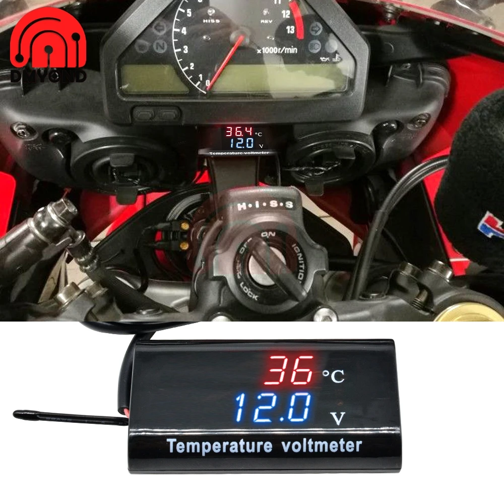 IPX6 Waterproof Digital Voltmeter Volt Meter 12V Car Motorcycle 0.28 Inch LED Display Volt Voltage Meter Tester Panel Detector