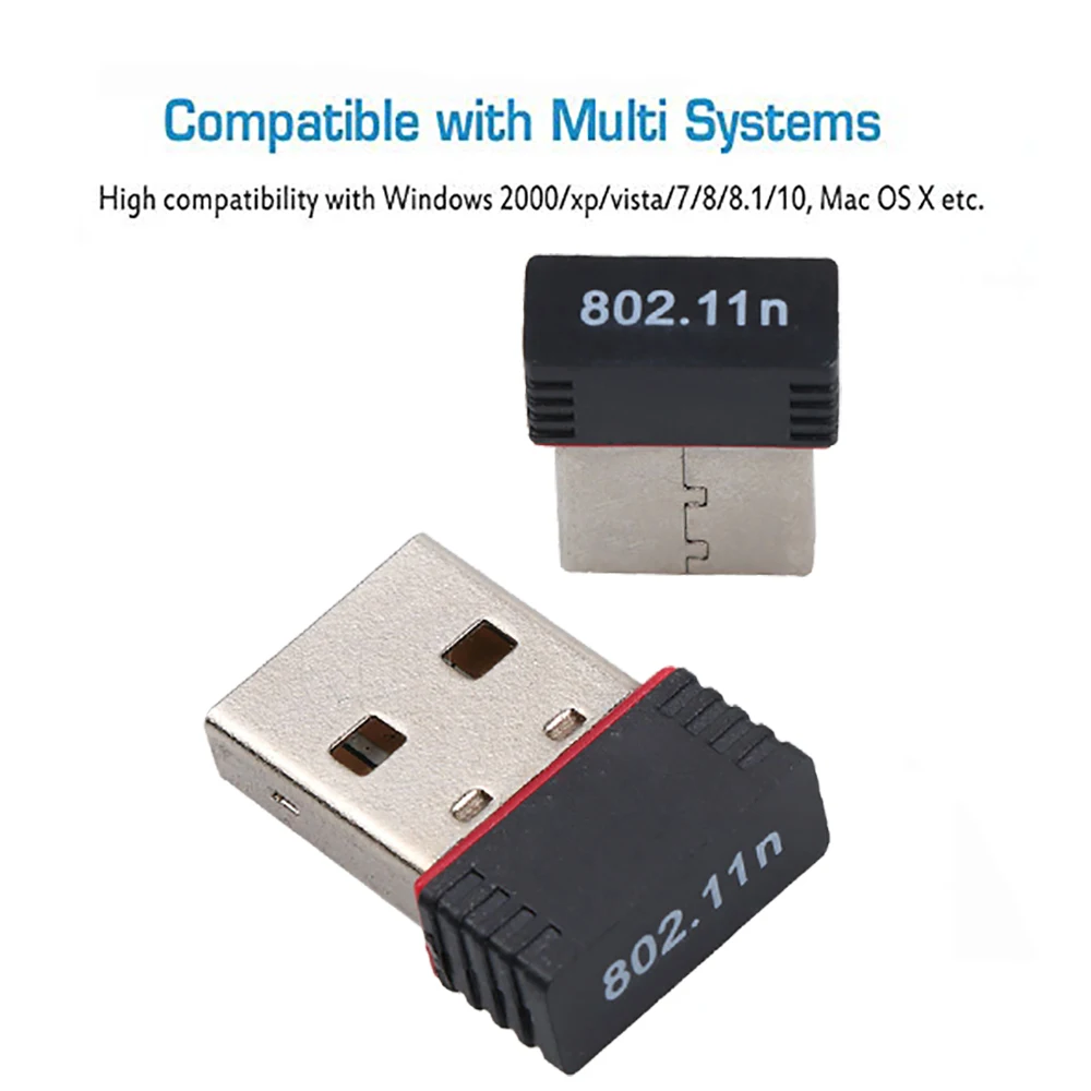 Portable Mini Network Card USB 2.0 WiFi Wireless Adapter Network LAN Card 150Mbps 802.11 Ngb RTL8188 Adaptor For PC Desktop