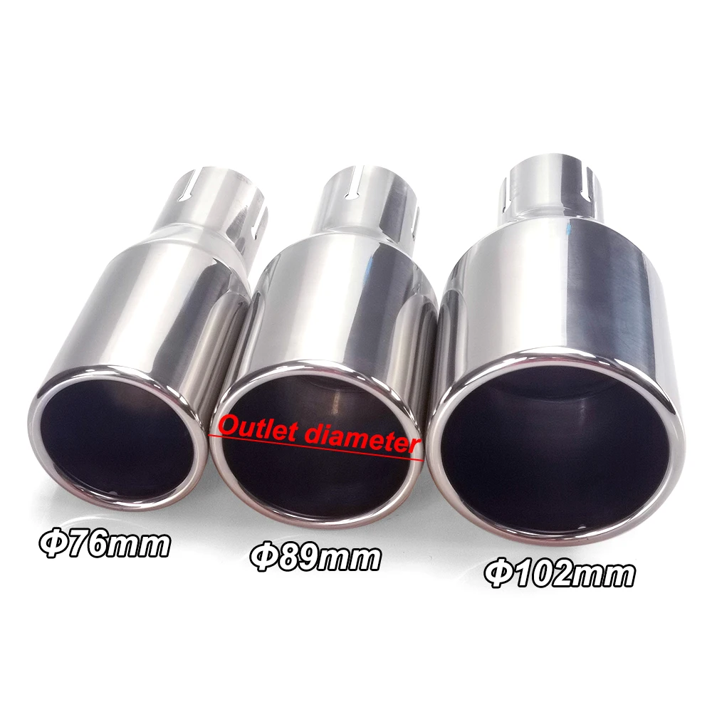 1 stück Universal änderung Auto Zubehör silber Curly Flansch Schalldämpfer auspuff Edelstahl Spitze Ende Rohr