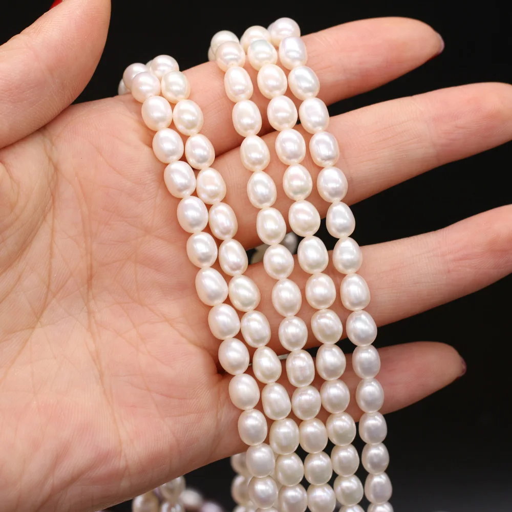 Natural Freshwater Pearl Beads Rice Shape isolation Loose Beads For jewelry making DIY necklace bracelet accessories Size 5-6mm