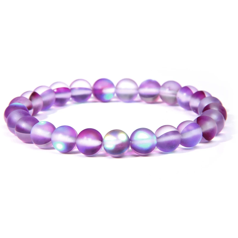 Polished 8mm Natural Fluorite Beads Bracelets For Femme Purple Quartz Lucky Energy Bracelet Women Jewelry Nice Birthday Gift