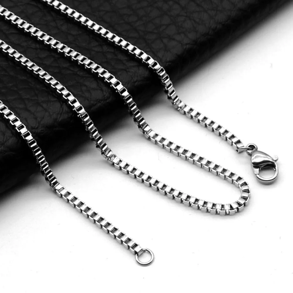 Edelstahl-Boxkettenhalskette DIY Schmuckzubehör für Männer und Frauen Großhandel Gliederketten Zubehör 1,5mm 2mm 2,5mm 3mm – Detail 3