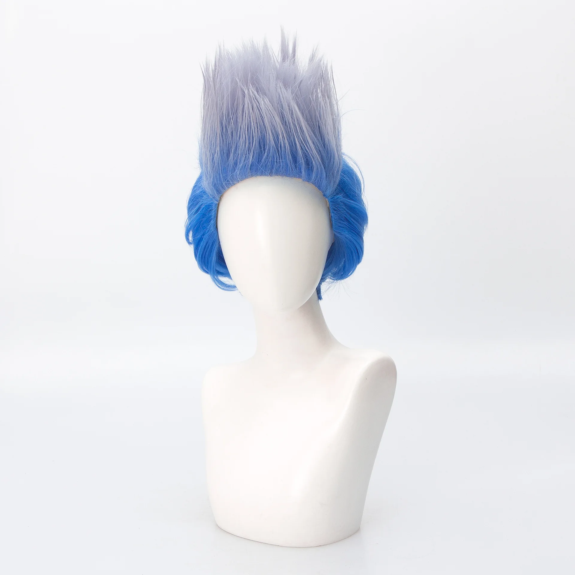 ลูกหลานฮาเดสคอสเพลย์วิกผมผู้ชายสั้นแซฟไฟร์สีฟ้าผมอะนิเมะวิกผมสังเคราะห์ทนความร้อนวิกผมฮาโลวีนแฟนซีปาร์ตี้คอสเพลย์