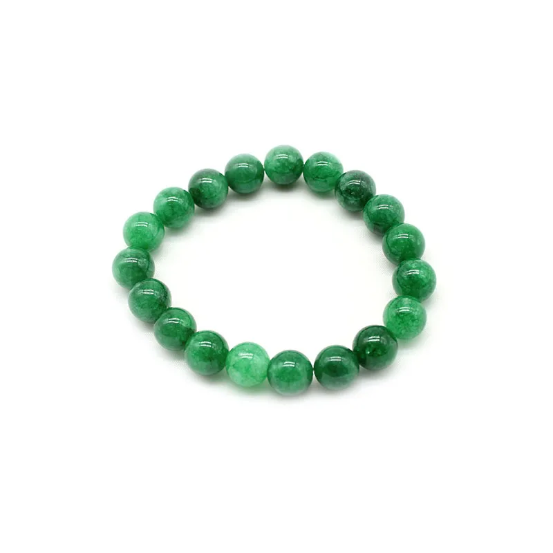 Natural Chalcedony Green Jades Bracelet Round Loose Stone Beads Bracelet Women Men Fashion Bracelet 4 6 8 10 12mm