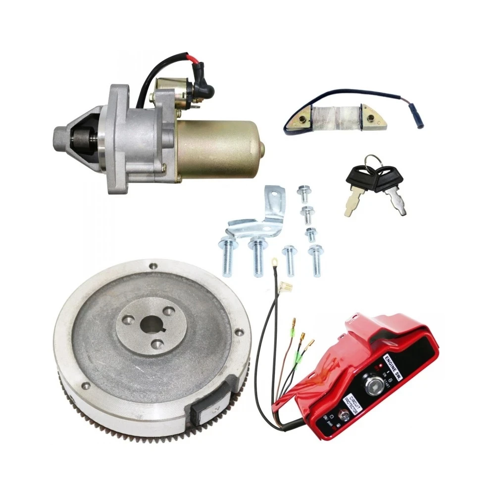 62mm ELECTRIC START KITS 188F FOR Lifan 188F 190F GX340 11HP GX390 13HP GENERATOR HOUSING STARTER MOTOR FLYWHEEL CHARGE COIL