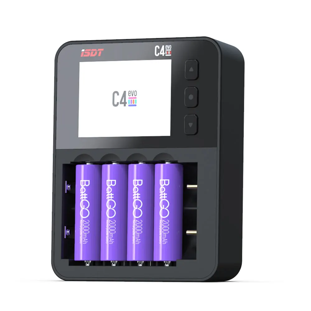 ISDT C4 EVO Smart Balance charger LCD Disply Screen for Rechargeable Batteries AA AAA Cylindrical Li-ion Lipo