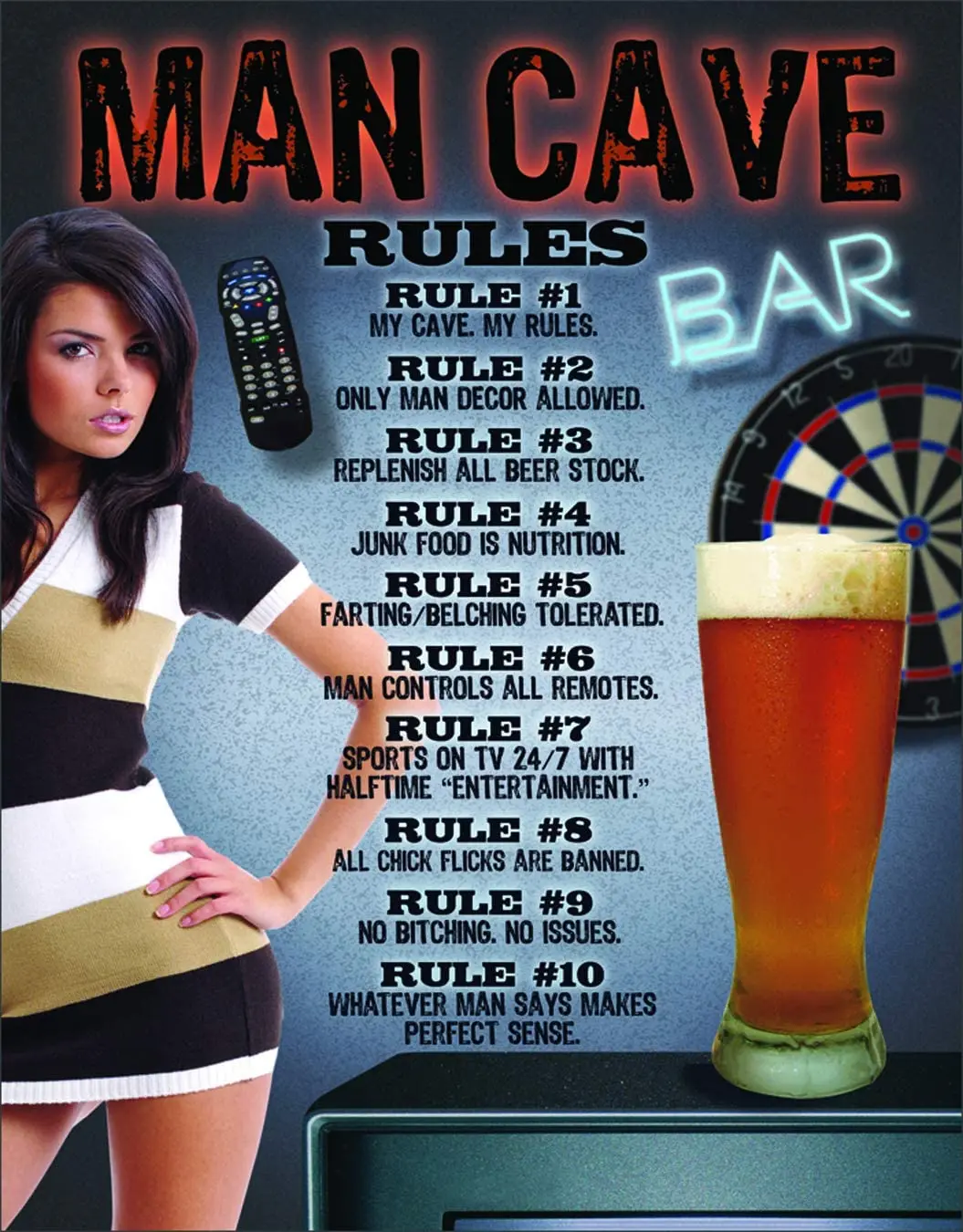 

Desperate Enterprises Man Cave "Rules" Tin Sign, 12 by 16-Inch