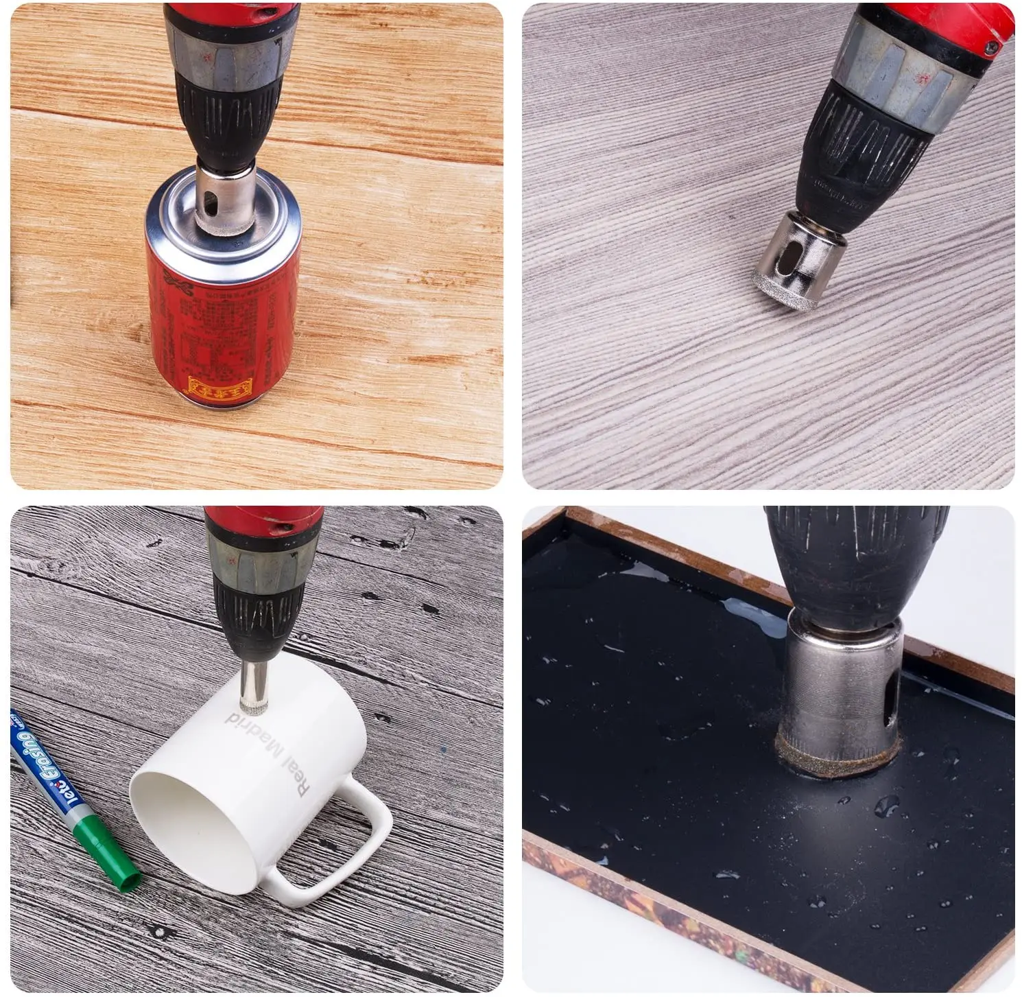 15PCS Diamond Drill Bits Tile Hole Saw Remover Tools for Ceramic Glass Porcelain Granite Stone Hollow Core Drill Bit Set 6-50mm