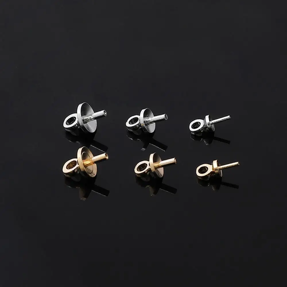 50pcs Gold Rhodium Eye Pin Pendant Charm Connector Bail Beads End Cap For Jewelry Making Earring Bracelet Hanging Accessories