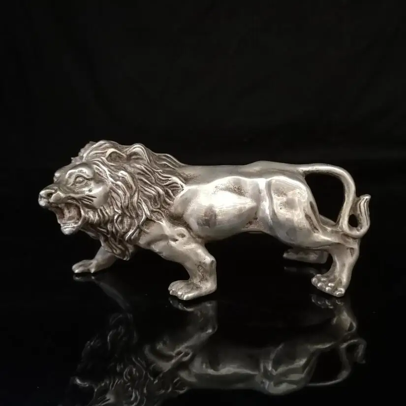 

China White copper carving lion crafts statue