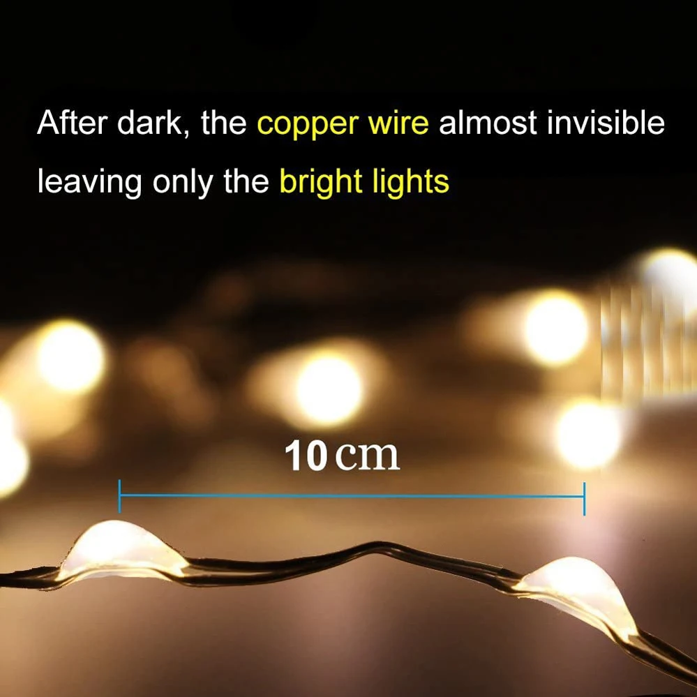10M 20M Solar LED String Licht PVC Abgedeckt Kupfer Draht String Solar Power Fee Lichter Wasserdichte Led-String garten Dekoration
