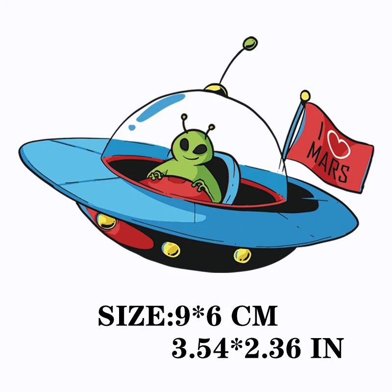 New Alien Patch For Kids Clothes Iron Transfer Alien Patch Space Transfer Heat Transfer Patch Washable Applique