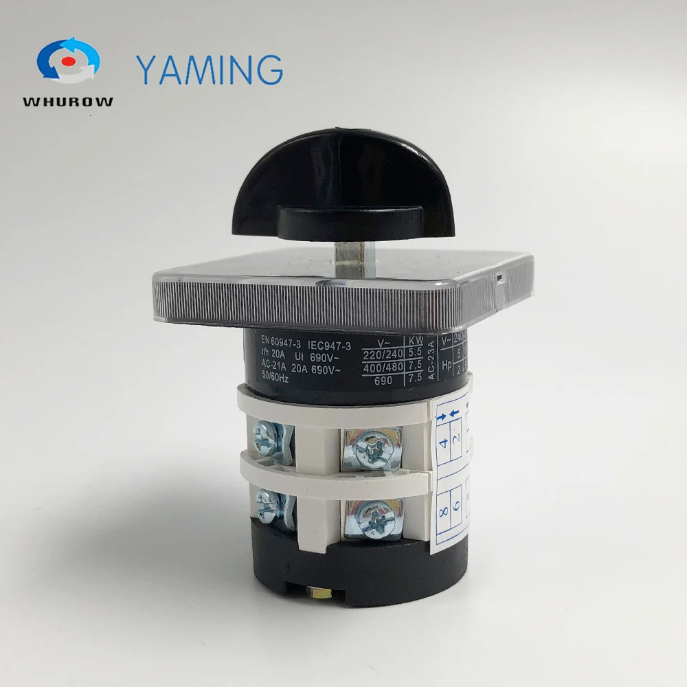 YMZ12-20/2 Manufacturer 3 Position 20amp 2 Poles Electrical Changeover Cam Rotary Switch Main Selector LW31