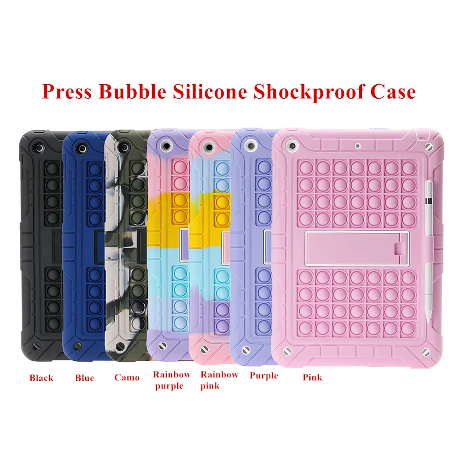 Imagem -05 - Capa à Prova de Choque com Alça para Ipad Pro 12.9 Rainbow Silicone Case 2023 2023 2023 Anti-ansiedade Stress Alívio Capa Protetora