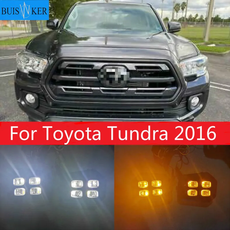 

1 Pair Car Front Bumper Lights 12V LED Daytime Running Lights DRL fog lamp For Toyota Tundra 2016