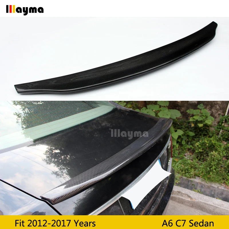 

Caractere style Carbon fiber rear trunk spoiler For Audi A6 C7 Sedan 2012 - 2017 year Car spoiler Wing (Not fit Sline s6 rs6)