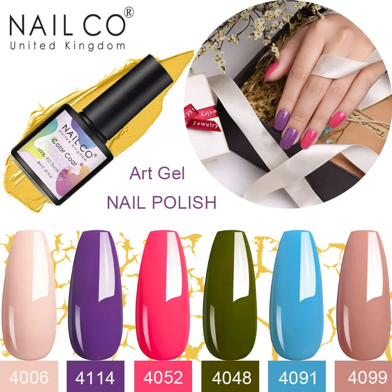 

NAILCO 8ml Art Decoration Gel Nail Polish Acid-Free Resin Hybrid Varnishes Vernis Semi Permanant Uv Led Soak Off Nail Art Salon