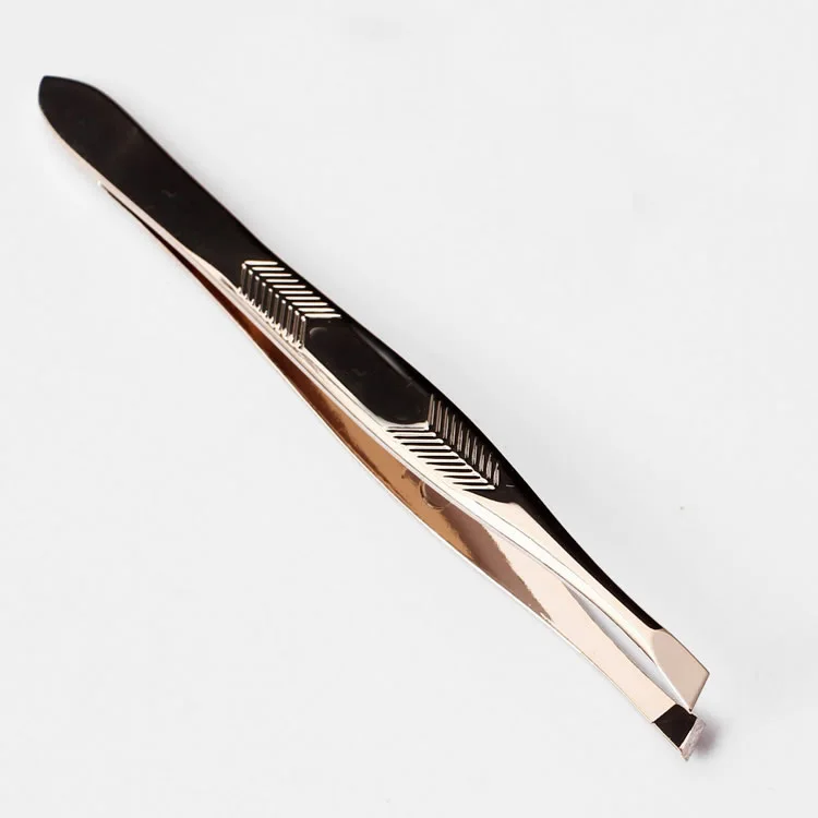 Pinzette per sopracciglia in acciaio inossidabile Pinzette per sopracciglia Make Up Punta inclinata Clip per rimozione peli Ciglia finte per viso Naso Strumento di bellezza