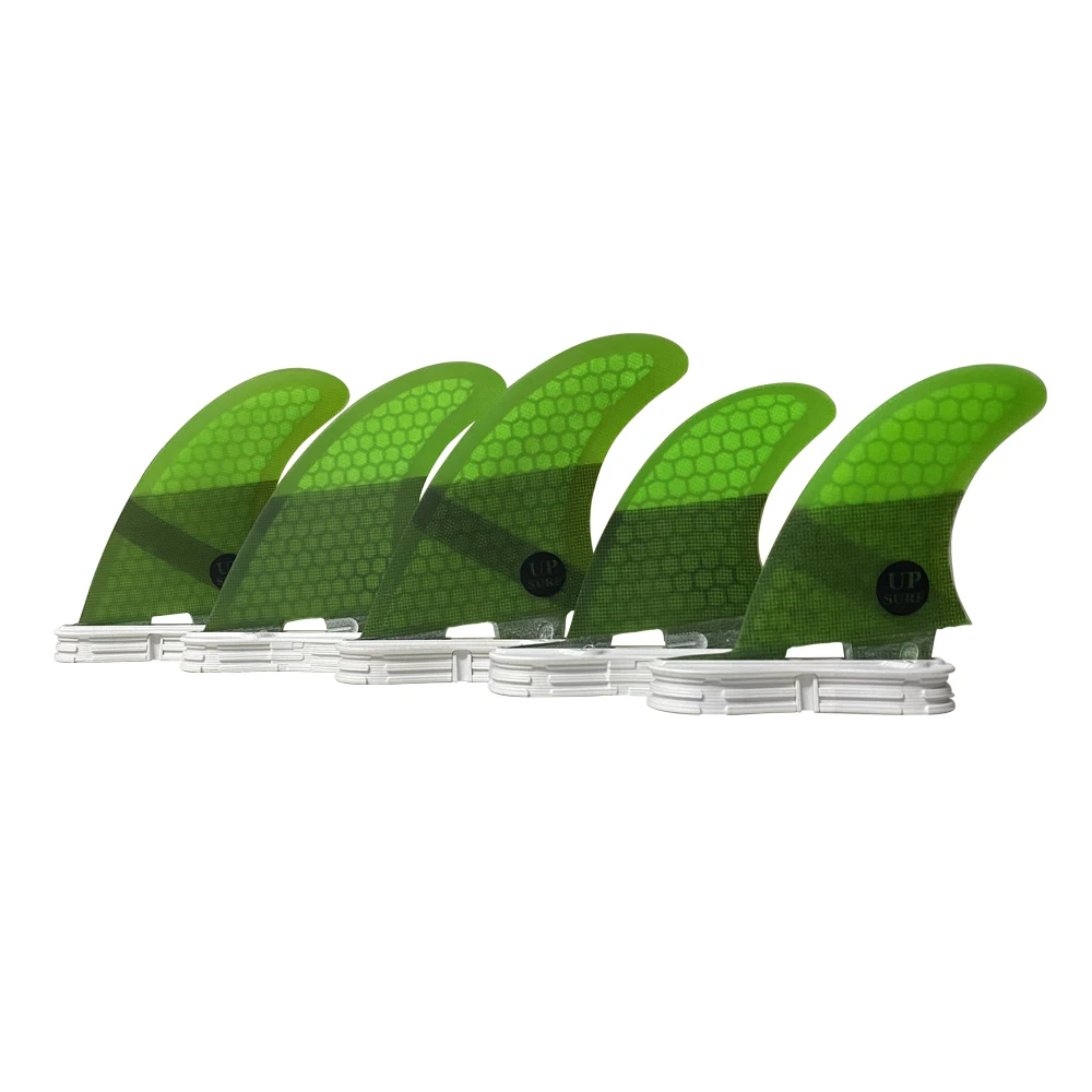 Surfboard Double Tabs 2 M+GL fins Black/Blue/Red/Green color Honeycomb Fibreglass fin Tri-quad fin set