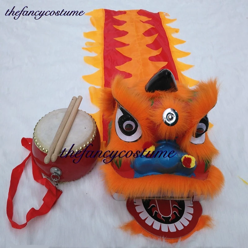 Lion Dance Drum Mascot Costume para crianças, adereços de Halloween Cartoon, Festival de Natal, 12 ", WZPLZJ, idades 2-5