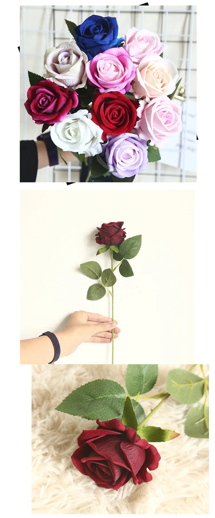 10 Stück Künstliche Blumen Halloween Seidenrosen Lange Zweige Bouquet Hochzeit Heim Zimmer Outdoor Deko Pflanzen DIY Zubehör Geschenke – Detail 9