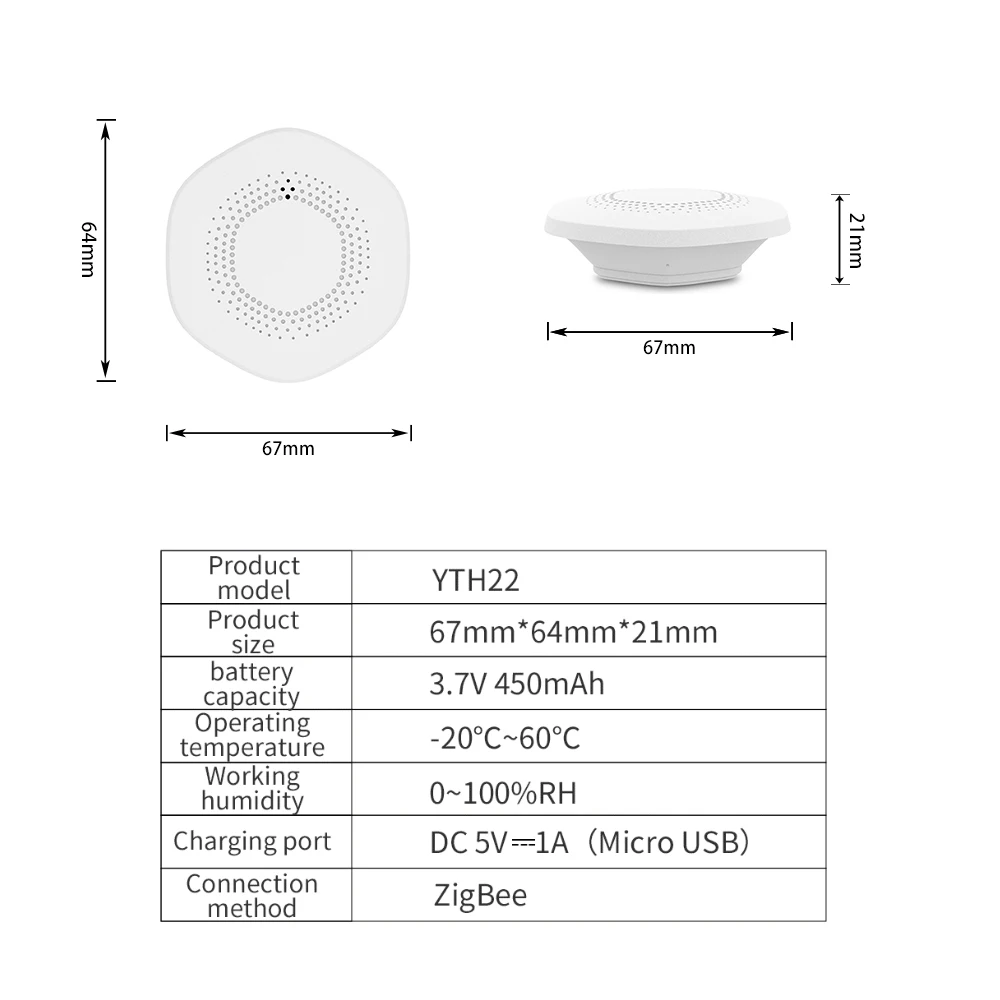 ZigBee Home Temperature And Humidity Sensor Detector Tuya Smart Life Indoor Hygrometer Electronic Thermometer Battery Powered