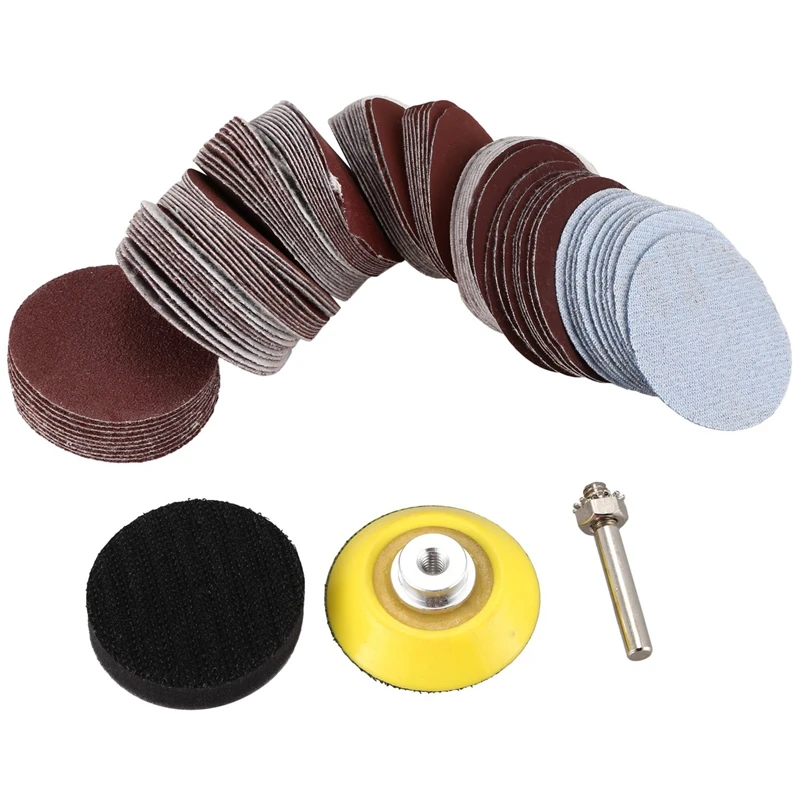 

2 inch 100PCS Sanding Discs Pad Kit for Drill Grinder Rotary Tools with Backer Plate 1/4inch Shank Includes 80-3000 Grit Sandpap