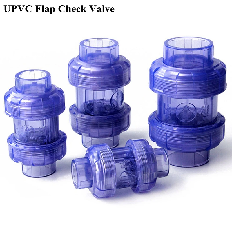 

20~63mm UPVC Check Valve Aquarium Fish Tank Tube Joint One Way No-Return Valve Garden Watering Irrigation Water Pipe Connector