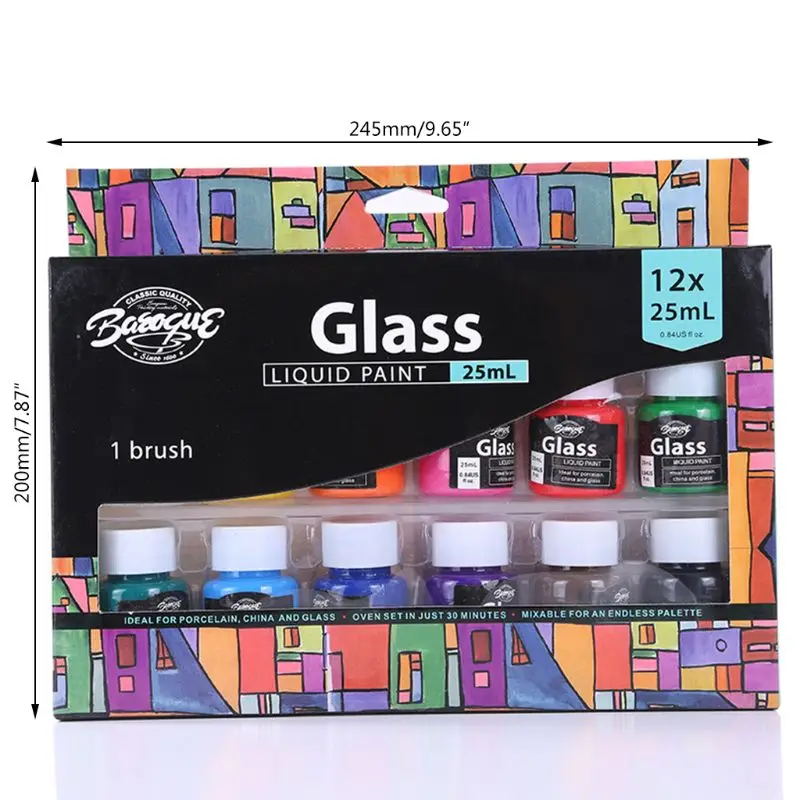 12X25Ml Cơ Thể Nặng Màu Sắc Phong Phú Các Sắc Tố Kính Sơn Bộ Tranh Canvas Đồ Thủ Công