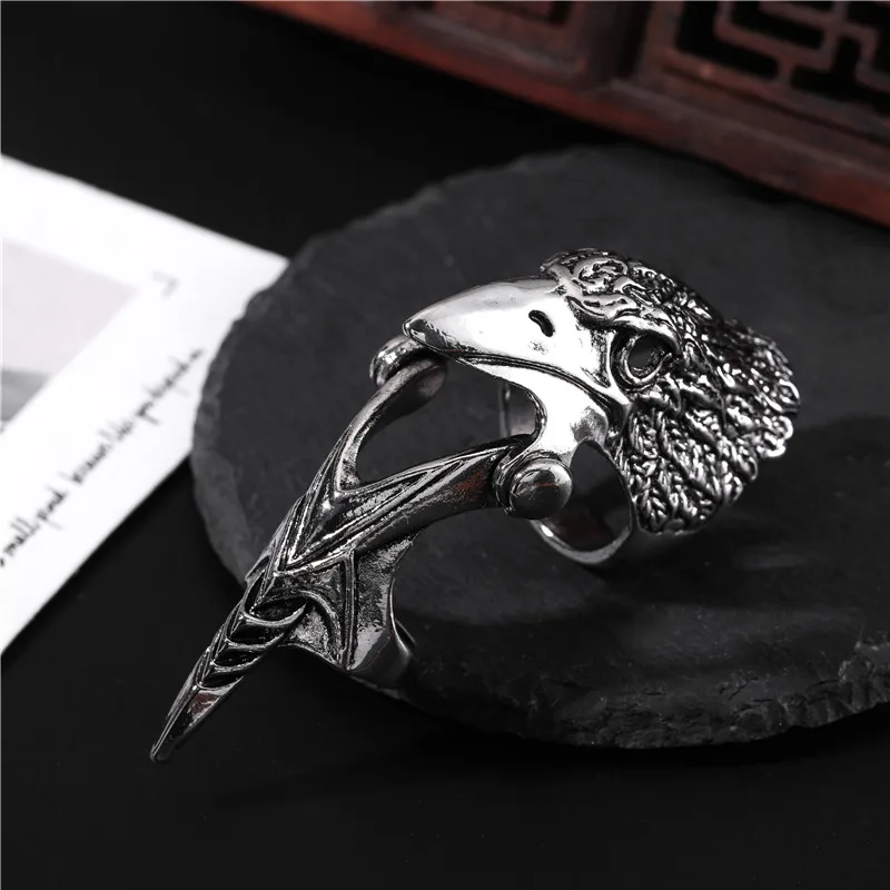 Punk Retro Eagle Ring For Men Male Knight Skull Ghost Knuckle Armour Finger Rings Unisex Cool Party Trending Jewelry Gifts