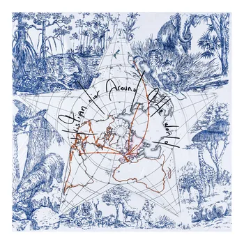 Manuel el haddelenmiş dimi ipek eşarp kadın hayvan baskı kare eşarplar Echarpes kıvrılmış Foulards Femme Wrap Bandana başörtüsü 90CM