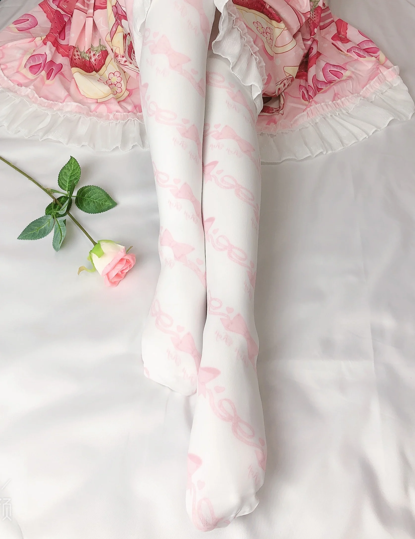 Lolita Printed Pantyhose Alice Socks Lo Niang Pretend to Be Soft Girl Cos Base Silk Panties