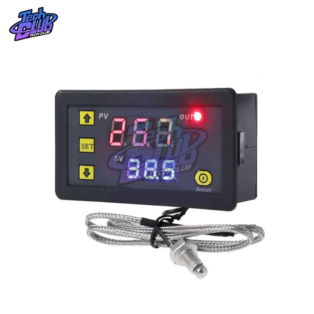 -60 -500℃ LED Digital Temperature Controller Meter K Type Thermocouple M6 Probe Sensor Embedded Thermostat AC 220V/DC 5V/12V/24V