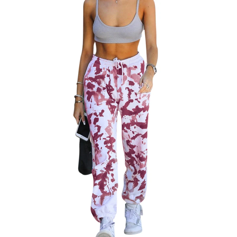 

2020 Autumn Winter Female New Style Ink Painting Sports Casual Loose Pants Sweatpants Casual Trousers High Waist Sporty Trousers