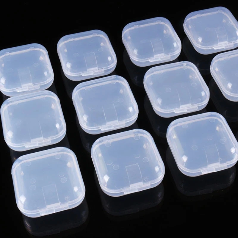 10 Pcs Clear Divided Storage Box New Empty Jewerly Nail Art Tips Small Beads Case Organizer Storage Plastic Jewerly Box