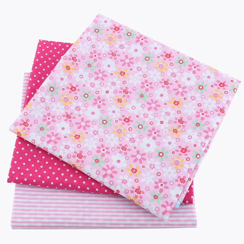 7 PCS/Lot 50cmx50cm Pink 100% Cotton Fabric Fat Quarters for Sewing Tilda Dolls Cloth DIY Quilting Patchwork Tissue Textile