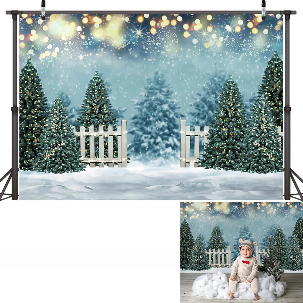 Window Fireplace Christmas Rooms Photography Backdrop Snow ChristmasTrees Background Winter Children Adult Portrait Photo Shoot