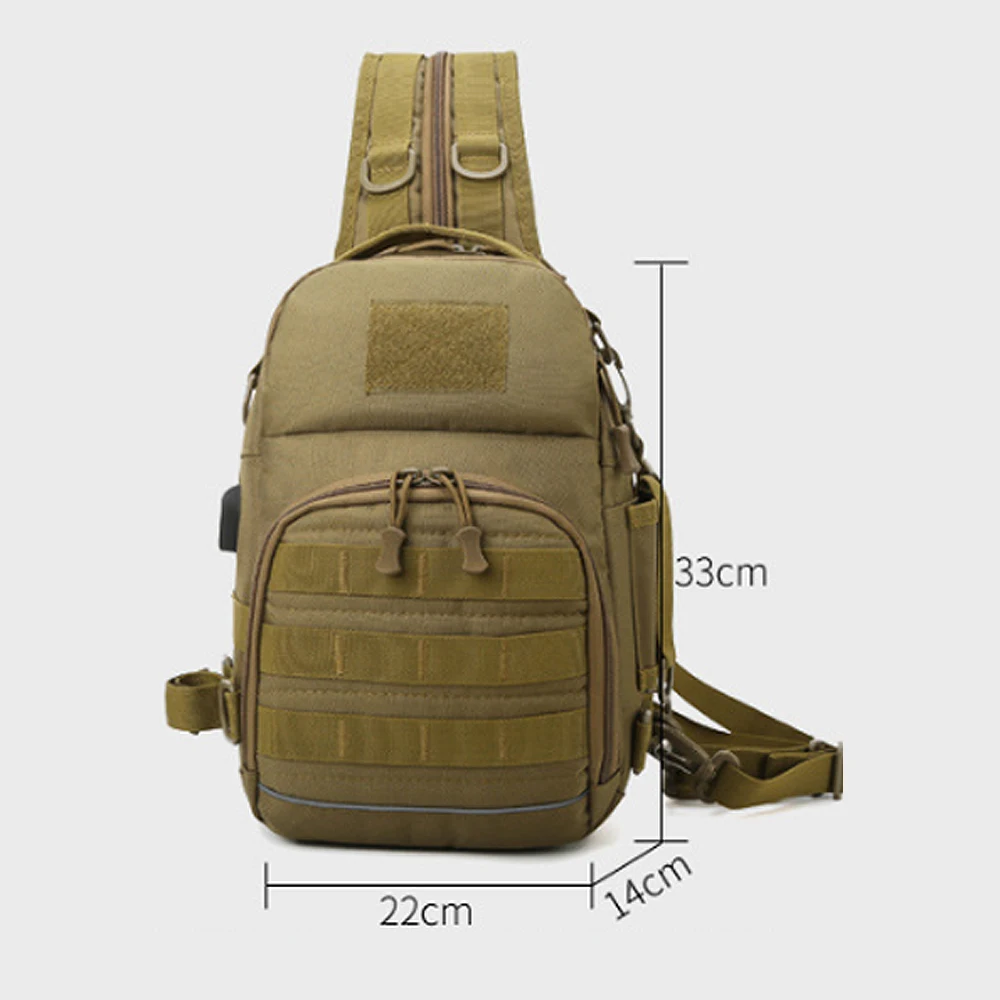 Hiking Trekking USB Backpack Sports Climbing Shoulder Chest Bags Tactical Camping Hunting Fishing Outdoor XA345Y