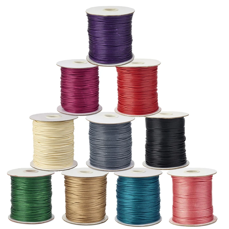 1 Roll 0.5mm 1mm 1.5mm 2mm 3mm Environmental Korean Waxed Polyester Cord for jewelry DIY making F60