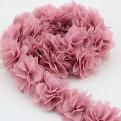 (1 meter) Chiffon lace fabric Webbing Decoration flower gift ribbons crafts Non-woven fabrics base