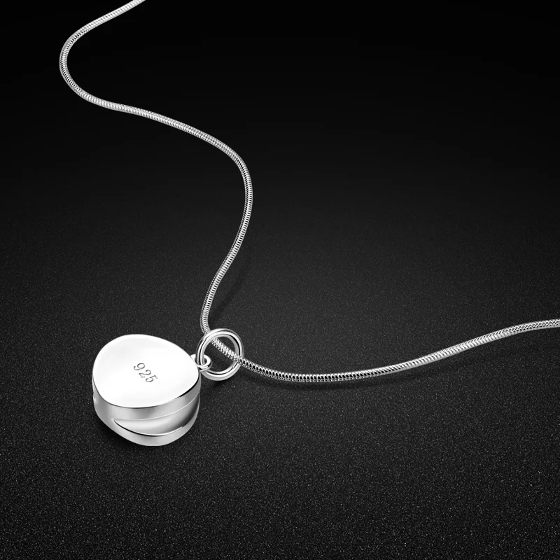 Gran oferta, Collar clásico Original de plata 925, Collar de joyería para mujer, Collar con colgante redondo brillante minimalista, joyería de plata