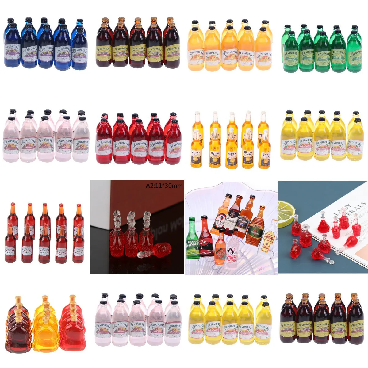 10Pcs 1/12 Dollhouse Miniature Mini Simulation Wine Bottle Accessories Decor Furniture Model Toys Children Gifts