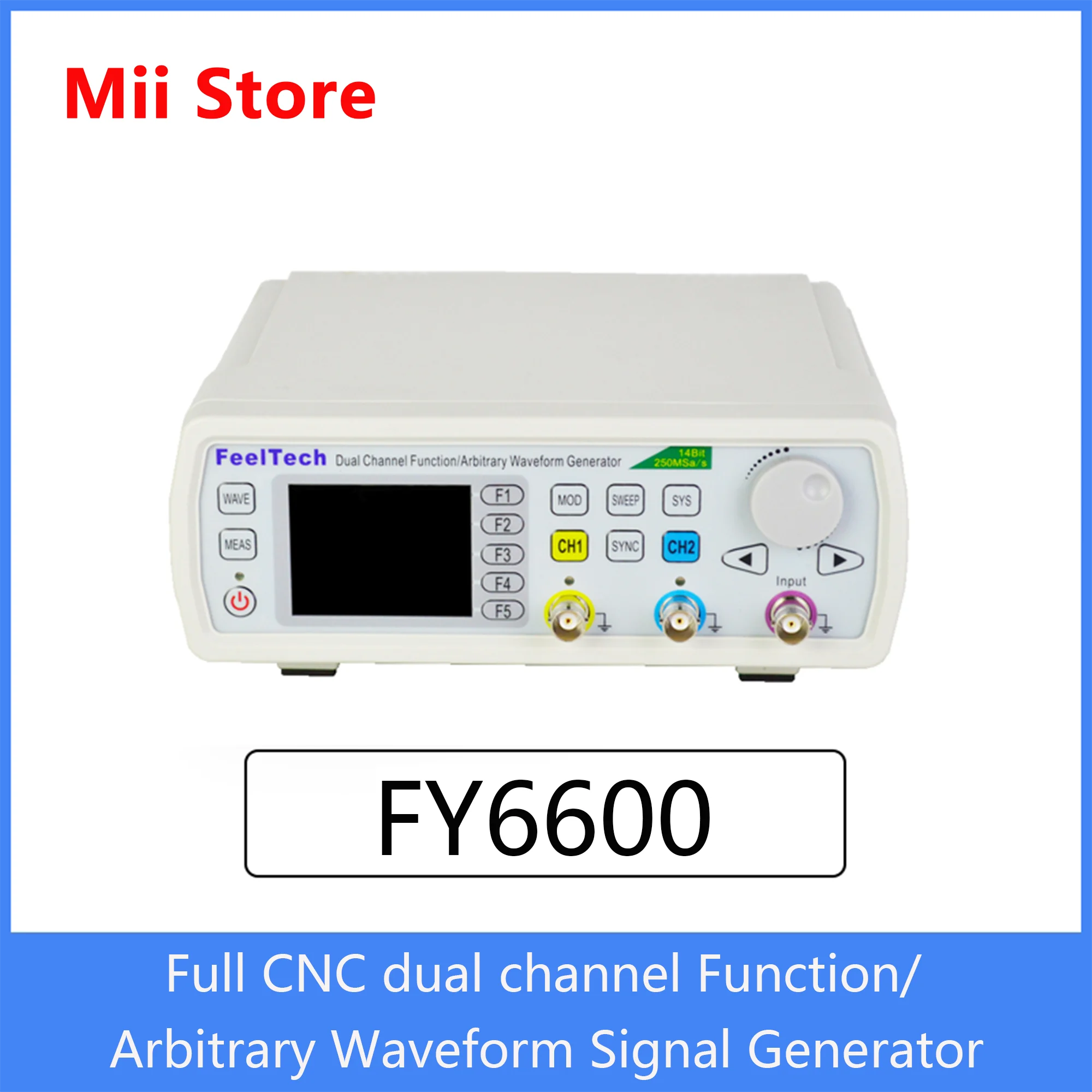 Générateur de Signal DDS à double canal arbitraire, FY6600-30MHz/60MHz, 250MSa/s, 8192*14bits, compteur de fréquence 100MHz, VCO, Burst,