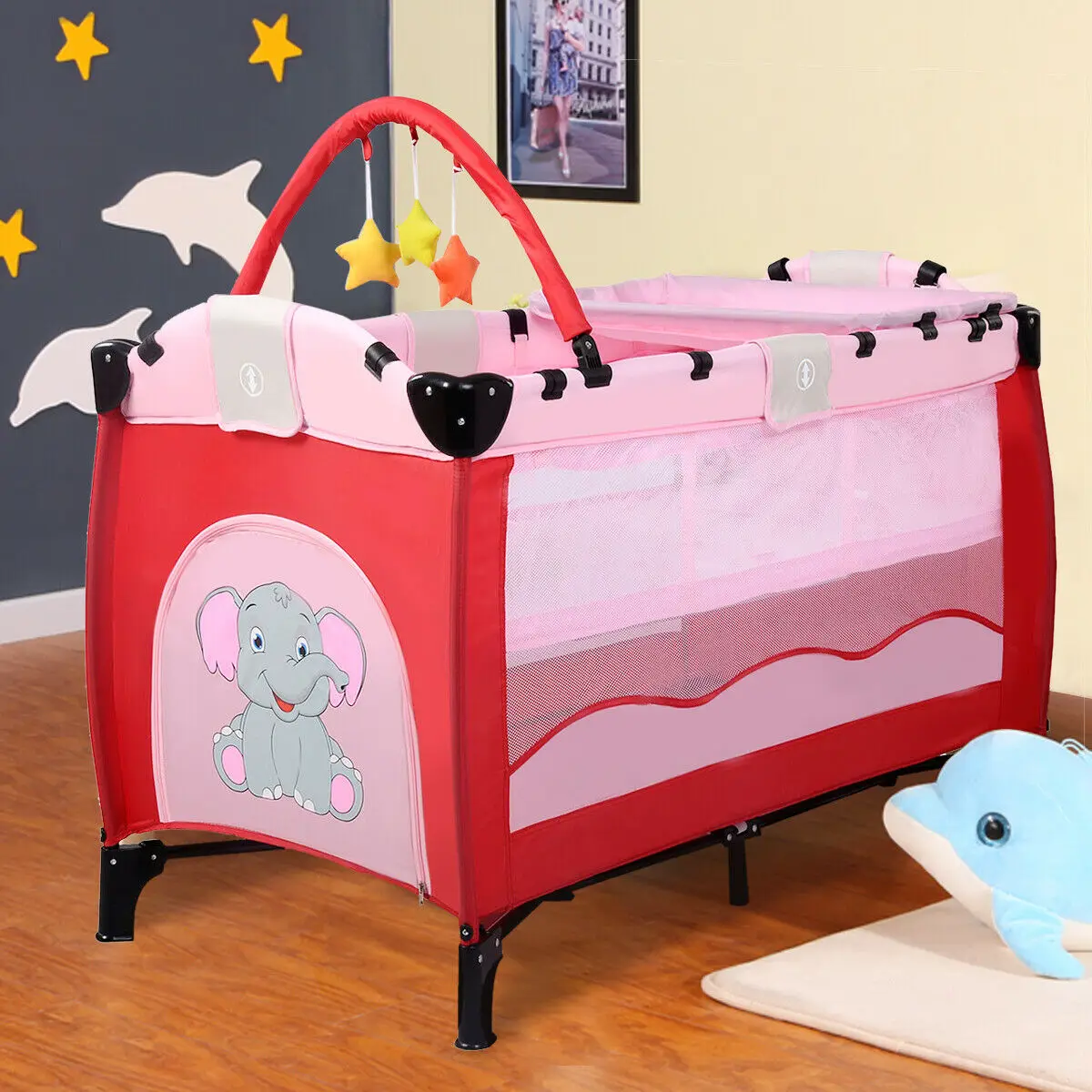 Babyjoy Baby Crib Playpen Playard Pack Travel Infant Bassinet Bed Foldable