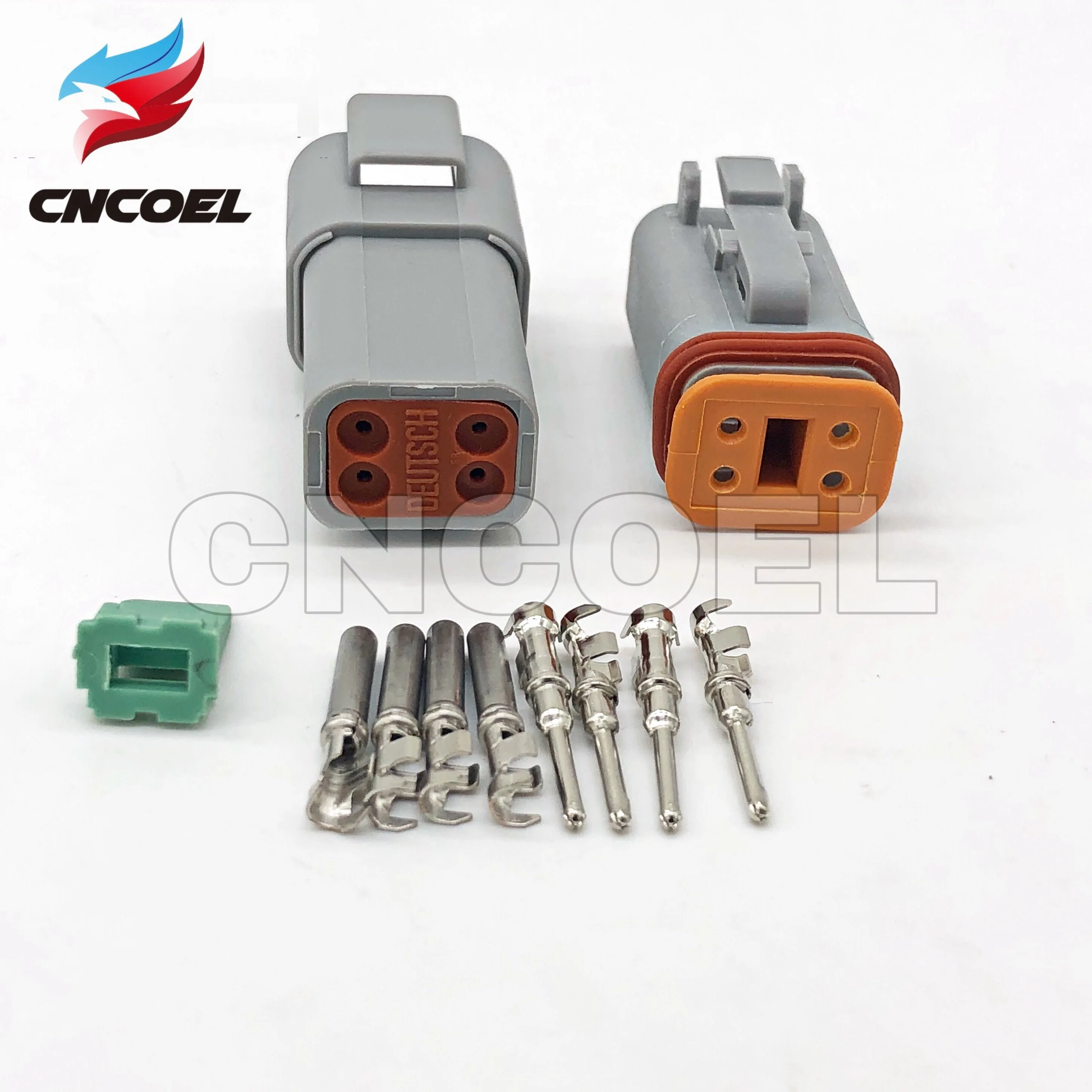 5Sets Deutsch DT 4 Pin DT06-4S/DT04-4P Waterproof Electrical Wire Connector with terminals 22-16AWG Gray/Black