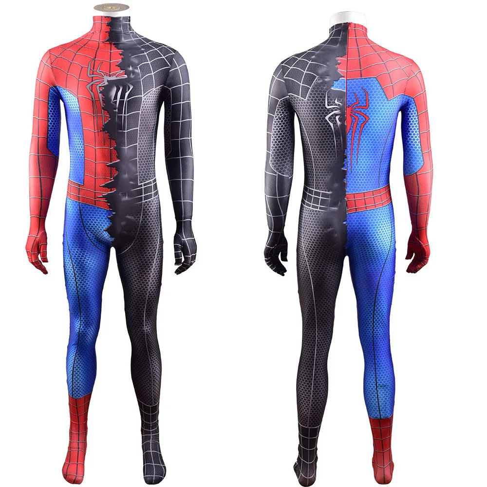 Fantasia Cosplay do Homem-Aranha, Simbionte, Spandex incrível, Terno Zentai, Traje de Halloween