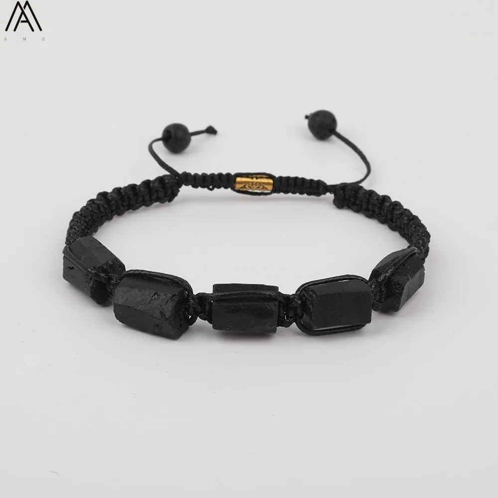Schwarzes Turmalin-Armband Naturstein-Schmuck Personalisierte Armreifen Paar-Armbänder Herren-Armbänder Damen-Handaccessoires – Detail 37