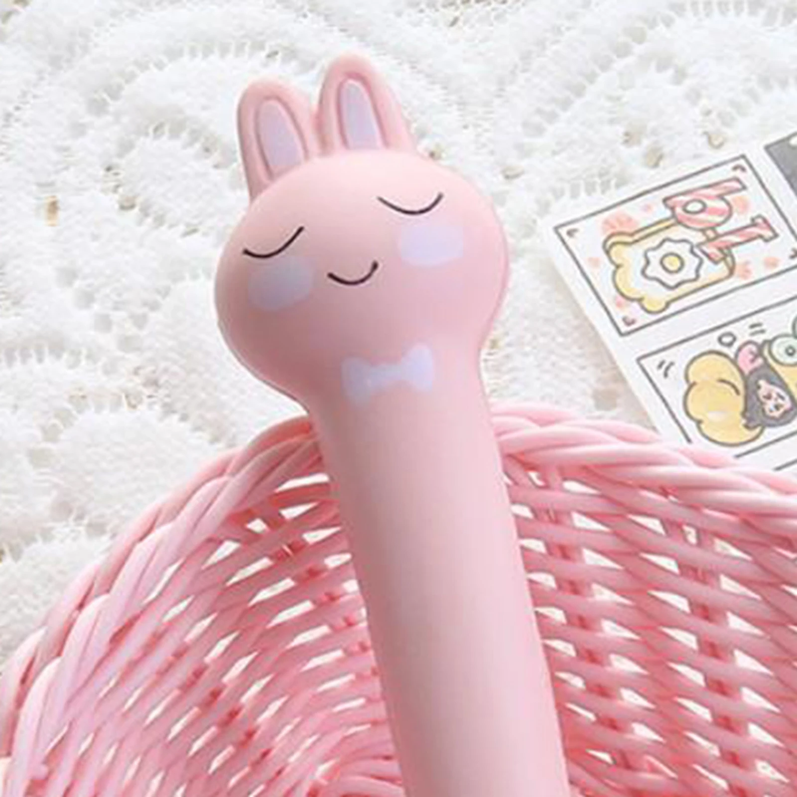 Slow Rising Pencil Pen Soft Squeeze Pen Squishy Pens Great Stress Relief Toy Pencil Toppers Gifts Pink Rabbit for Kids